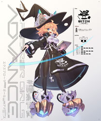  :3 :d ahoge backpack bag black_dress black_hat black_pantyhose blonde_hair blue_eyes breasts clothes_writing dress english_text female floating full_body hat heterochromia highres holding holding_tablet_pc holding_wand jet_boots large_breasts long_sleeves looking_at_viewer magic_circle mecha_musume medium_hair messy_hair motion_blur oerba_yun_fang open_mouth original pantyhose science_fiction side_slit smile solo tablet_pc takamine_nadare text_background wand white_footwear witch witch_hat yellow_eyes zipper zipper_pull_tab 