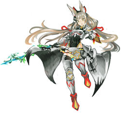  adapted_costume animal_ears armor bravely_default:_flying_fairy bravely_default_(series) cat_ears cat_girl catalyst_scimitar cosplay edea_lee edea_lee_(cosplay) female grey_hair highres long_hair nia_(blade)_(xenoblade) nia_(xenoblade) spoilers sword tim_(a9243190a) very_long_hair weapon white_background xenoblade_chronicles_(series) xenoblade_chronicles_2 yellow_eyes 