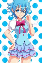  aokura_shou artist_request blue_eyes blue_hair female female nishijima_waon precure school_uniform short_hair solo suite_precure 