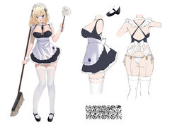  apron ass between_breasts black_dress black_footwear black_necktie black_ribbon blonde_hair blue_eyes blush breasts broom brown_dust_2 cleavage cropped_legs dress duster female from_behind from_side full_body garter_belt hair_between_eyes hair_ribbon highres holding holding_broom holding_duster justia_(brown_dust) knees_together_feet_apart large_breasts large_ribbon maid maid_apron multiple_views necktie necktie_between_breasts neruki_(ntme) open_mouth ribbon short_hair shrug_(clothing) sideboob thighhighs twing_glutti waist_ribbon white_apron white_headdress white_ribbon white_thighhighs white_wrist_cuffs wrist_cuffs 