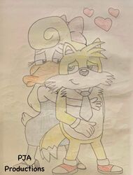  anthro bow_ribbon canid canine clothing crossover crown female fox gloves handwear headgear hi_res loon male male/female mammal pja20artist prom_dress sega shirley_the_loon sonic_the_hedgehog_(series) sonic_x tails tiny_toon_adventures warner_brothers 