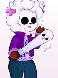  absurd_res anthro bibi_(brawl_stars) brawl_stars bt21 clothing female hi_res rj_(bt21) solo supercell_(company) zwll 