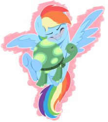  2015 alpha_channel blue_body blue_feathers blue_fur blush cuddling duo equid equine feathered_wings feathers female feral friendship_is_magic fur hair hasbro hi_res hug male mammal multicolored_hair multicolored_tail my_little_pony mythological_creature mythological_equine mythology nolycs pegasus rainbow_dash_(mlp) rainbow_hair rainbow_tail reptile scalie simple_background tail tank_(mlp) tortoise transparent_background turtle wings 