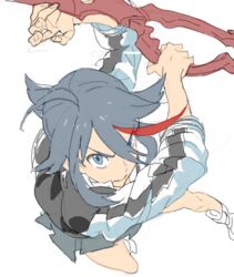  baariya bad_drawr_id bad_id bad_link female kill_la_kill matoi_ryuuko oekaki scissor_blade_(kill_la_kill) simple_background sleeves_pushed_up solo weapon white_background 