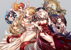  6+girls absurdres ausrine bad_id bad_pixiv_id black_hair blonde_hair blue_eyes blush braid breast_hold breasts brown_hair cape character_request cleavage crying dress fire flower gabiya giltine grey_hair highres jewelry laima large_breasts long_hair monster multiple_girls necklace no_bra poseich red_eyes red_hair saule see-through short_hair single_braid smile torn_clothes tree_of_savior twintails vakarine wings 