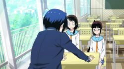  3girls angry animated animated anime_screenshot bad_link black_legwear blush bonyari_high_school_uniform glasses hair_ornament long_hair lowres miyamoto_ruri multiple_girls nisekoi o_o onodera_kosaki school_uniform short_hair tsugumi_seishirou white_legwear 