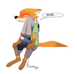  2016 2d_animation animated anthro barefoot brown_tail_tip canid canine closed_eyes clothing digital_media_(artwork) dipstick_tail disney duo feet female fox fur ganym0 gloves_(marking) grey_body grey_fur hug judy_hopps korean_text lagomorph leg_markings leporid long_ears male mammal markings multicolored_tail nick_wilde orange_body orange_fur police police_uniform predator/prey rabbit red_fox short_playtime simple_background size_difference socks_(marking) tail tail_markings tail_motion tailwag text translated true_fox uniform zootopia 