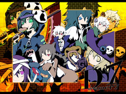  .flow 1boy 6+girls animal_costume answered_prayers bandages blonde_hair blue_eyes braid brick_wall brown_hair cat_costume commentary_request costume eating fangs fluorette frankenstein green_eyes halloween hat highres hood hoodie jiangshi kasei-san kayshine madotsuki mask mikan_muzou multiple_girls mummy ofuda one_eye_closed parody paw_pose persona persona_4 photoshop_(medium) pumpkin qingdai_guanmao red_eyes sabitsuki scythe skull smile sometsuki soutarou_(mikan_muzou) stitches twin_braids uboa ultra_violet_(game) urotsuki v vampire weapon white_hair witch witch_hat yellow_eyes yomika yume_2kki yume_graffiti yume_nikki zoom_layer 