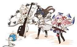  &gt;_&lt; 3girls anti-materiel_rifle black_hair black_pantyhose blowing blush_stickers bolt_action chibi closed_eyes commentary_request creator_connection electric_fan girls&#039;_frontline gun hair_ornament hairclip handgun hexagram imi_negev iwi_jericho_941 iws_2000_(girls&#039;_frontline) jacket jacket_on_shoulders jericho_(girls&#039;_frontline) light_machine_gun long_hair multiple_girls negev_(girls&#039;_frontline) pantyhose pink_hair plug_(feng-yushu) pose rifle skirt smile sniper_rifle star_of_david steyr_iws_2000 weapon white_hair 