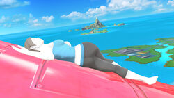  3d ass female lying nintendo ocean official_art scenery super_smash_bros. trainer_(wii_fit) white_skin wii_fit wii_fit_trainer 