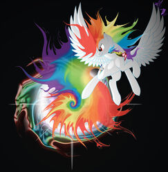  black_background blue_body blue_feathers blue_fur cutie_mark element_of_loyalty elements_of_harmony equid equine feathered_wings feathers female feral flaming flying friendship_is_magic fur glowing hair hasbro hi_res hooves looking_back mammal mane miz-jynx multicolored_hair multicolored_tail my_little_pony mythological_creature mythological_equine mythology pegasus rainbow rainbow_dash_(mlp) rainbow_hair rainbow_tail red_eyes simple_background solo sonic_rainboom spread_wings super_rainbow_dash tail white_body white_fur wings 