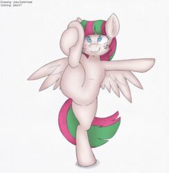  blossomforth_(mlp) equid equine female feral friendship_is_magic hair hasbro jobo37 joey-darkmeat long_hair mammal my_little_pony mythological_creature mythological_equine mythology pegasus solo spread_legs spreading wings 