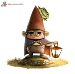  2015 ambiguous_gender amphibian black_eyes brown_hair cape clothed clothing digital_media_(artwork) digital_painting_(artwork) duo feral fire frog frog_(over_the_garden_wall) fully_clothed garden_gnome grass green_body hair hat headgear headwear human lamp lantern looking_at_viewer male mammal over_the_garden_wall piper_thibodeau plant simple_background text url white_background wirt_(over_the_garden_wall) 