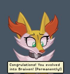  animated anthro braixen breasts brown_hair canid chest_tuft clothed clothing collar english_text female fur generation_6_pokemon green_eyes hair human inner_ear_fluff kea_brenner mammal nintendo nude open_mouth pink_nose pokemon pokemon_(species) short_playtime solo species_transformation tempestryder text transformation tuft yellow_body yellow_fur 