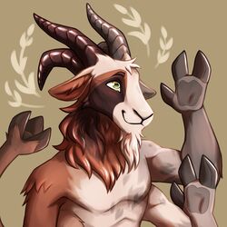  1:1 4_arms 4_pecs absurd_res anthro bovid caprine facial_hair goat goatee hi_res hooves horizontal_pupils horn hydra_hyena male mammal mane multi_arm multi_horn multi_limb multi_pecs multifur multifurry pecs prehensile_tail pupils solo tail tail_hand tavin_(snowygoat) unusual_anatomy unusual_tail 