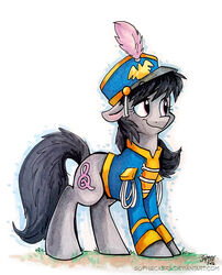  2016 black_hair clothing cutie_mark equid equine female feral friendship_is_magic hair hasbro horse mammal marching_band my_little_pony octavia_(mlp) pony quadruped simple_background solo sophiecabra uniform 