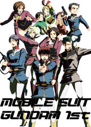  amuro_ray bright_noa character_request earth_federation frau_bow gun gundam handgun haro hayato_kobayashi kai_shiden kanro_(nijiiro) katz_howan kikka_kitamoto letz_cofan lolicon military military_uniform mirai_yashima mobile_suit_gundam multiple_boys multiple_girls pistol sayla_mass text uniform weapon 