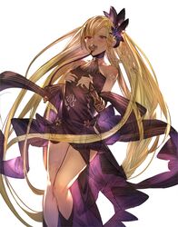  absurdres black_nails braid dark-skinned_female dark_skin dress female granblue_fantasy hair_ribbon helel_ben_shalem highres long_hair mayutsuba_mono pacifier red_eyes ribbon solo very_long_hair 