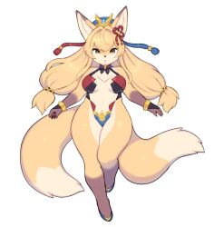  :o a-pose animal_ears animal_hands animal_nose bare_arms bare_legs bare_shoulders blonde_hair blue_footwear blue_hat bracelet breasts female floating_hair fox_ears fox_girl fox_tail full_body furry furry_female hair_between_eyes hat highleg highleg_leotard highres jewelry legs_together leotard long_hair looking_at_viewer medium_breasts multiple_tails orange_eyes original shoes sidelocks simple_background solo standing standing_on_one_leg straight-on tail two_tails v-shaped_eyebrows white_background wide_hips wkar yellow_fur 