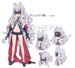  ankle_garter antenna_hair bare_legs bikini bikini_skirt blunt_bangs bow character_name female flat_chest full_body fur_trim gauntlets grey_hair high_heels hoshimiya_kate long_hair lowleg lowleg_skirt mask multiple_views navel official_art partially_translated red_eyes reference_sheet russian_text sasaki_keigo sekai_seifuku:_bouryaku_no_zvezda skirt smile standing star_(symbol) swimsuit translation_request transparent_background venera-sama very_long_hair wavy_hair 