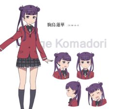  :d ^_^ closed_eyes female hair_bun komadori_renge multiple_views official_art open_mouth purple_eyes purple_hair reference_sheet sasaki_keigo school_uniform sekai_seifuku:_bouryaku_no_zvezda single_hair_bun skirt smile socks transparent_background twintails 