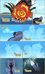  absurd_res applejack_(mlp) asphyxiation beach big_macintosh_(mlp) bodily_fluids bubble burn cherry_jubilee_(mlp) clutterstep_(oc) drowning english_text explosion fan_character fire flying friendship_is_magic hasbro hi_res mlp-silver-quill my_little_pony narrative princess_celestia_(mlp) regret sad sea seaside ship sinking smoke splash tears text twilight_sparkle_(mlp) vehicle water watercraft 