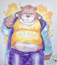  anthro bear belly clothed clothing doctor hi_res jambavan_(tas) kemono lifewonders male mammal midriff navel overweight overweight_anthro overweight_male solo star_parlor tokyo_afterschool_summoners traditional_media_(artwork) 