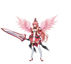  angel_wings angry bare_shoulders black_gloves black_thighhighs boots breasts cleavage detached_sleeves dress exs-tia_chevalier_(exs-tia_r) feathered_wings female full_body game_cg gloves hand_on_own_hip high_heel_boots high_heels highres holding holding_sword holding_weapon inoino kouyoku_senki_exs-tia large_breasts large_variant_set layered_skirt long_hair looking_at_viewer magical_girl non-web_source official_art open_mouth pink_hair pink_wings ponytail purple_eyes rieszverne_suzette_paladill shouting skirt smile solo standing sword tachi-e thigh_boots thighhighs transparent_background variant_set very_long_hair weapon wings zettai_ryouiki 