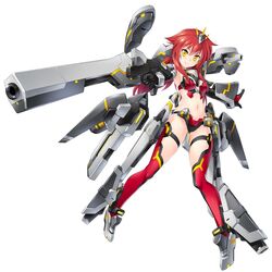  armored_boots artist_request bare_shoulders bikini black_panties boots bra breasts cosmic_break cosmic_break_2 detached_sleeves drone female gun headpiece highres holding holding_gun holding_weapon long_hair looking_at_viewer mecha_musume medium_breasts morizo_cs navel nirukia_pardelle official_art panties red_bikini red_bra red_eyes sidelocks simple_background smile stomach swimsuit thigh_strap thighhighs third-party_source underwear weapon yellow_eyes 