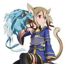  animal_ears arm_support armor black_skirt breastplate brown_hair cat_ears cat_girl cat_tail creature_on_arm feathered_dragon female hair_between_eyes hair_ribbon long_hair mini_dragon miniskirt multiple_tails official_art parted_lips pina_(sao) pleated_skirt red_eyes red_ribbon ribbon short_twintails silica silica_(sao-alo) sitting skirt solo sword_art_online sword_art_online:_code_register tail thighhighs transparent_background twintails two_tails zettai_ryouiki 