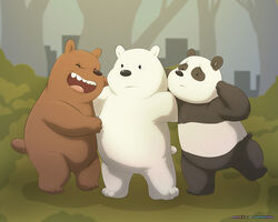  5:4 bear black_nose brown_bear brown_body brown_fur brown_nose cartoon_network fur giant_panda grizzly_(we_bare_bears) grizzly_bear group ice_bear_(we_bare_bears) male mammal panda_(we_bare_bears) polar_bear teeth ursine ursofofinho we_bare_bears white_body white_fur 