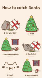  2d_animation :3 ambiguous_gender animated candy christmas cookie daww dessert doing_it_wrong domestic_cat duo eating english_text fail felid feline felis female_(lore) food fur grey_body grey_fur holidays human it&#039;s_a_trap mammal meme milk outside pusheen pusheen_and_friends pusheen_corp santa_claus snow snowing solo_focus text third-party_edit trap_(contrivance) window young 