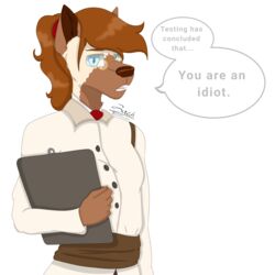  1:1 2023 absurd_res alpha_channel anthro blue_eyes brown_body brown_fur brown_hair brown_markings canid canine canis clipboard clothing coat dialogue digital_media_(artwork) discord_(app) domestic_dog english_text eyewear female frown fur german_shepherd glasses hair herding_dog hi_res holding_object humor hybrid insult insulting_viewer lab_coat mammal markings medic_(team_fortress_2) meme necktie pastoral_dog patreon ponytail reaction_image rita_(zer0rebel4) simple_background talking_to_viewer team_fortress_2 text topwear transparent_background url valve white_body white_fur wolf zer0rebel4 