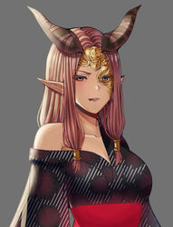  alternate_costume bare_shoulders blue_eyes breasts colored_skin commission commissioner_upload female fire_emblem fire_emblem_heroes highres horns japanese_clothes kimono large_breasts lipstick looking_at_viewer makeup mask md5_mismatch nuibaba pointy_ears purple_hair purple_skin saikunartworks solo tongue tongue_out upper_body yukata 