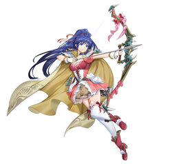  aiming blue_eyes blue_hair boots bow_(weapon) bow_and_arrow_hold braid braided_sidelock breasts cape choker cleavage corset dress female fingerless_gloves fire_emblem fire_emblem:_the_sacred_stones fire_emblem_heroes full_body gloves hair_ribbon hair_tie high_ponytail holding holding_bow_(weapon) holding_weapon knee_up long_hair medium_breasts mikurou_(nayuta) official_alternate_costume official_art pink_corset pink_dress pink_ribbon pleated_dress puffy_short_sleeves puffy_sleeves ribbon short_sleeves solo tana_(fire_emblem) tana_(soaring_princess)_(fire_emblem) thighhighs twin_braids v-shaped_eyebrows weapon white_background white_gloves white_thighhighs yellow_cape 