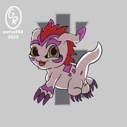  1:1 bandai_namco digimon digimon_(species) feral garrus368 gomamon green_eyes hair hi_res male markings paws purple_markings red_hair smile solo symbol white_body 