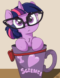  2017 absurd_res container cup english_text equid equine eyewear female feral friendship_is_magic glasses hair hasbro hi_res horn looking_at_viewer mammal mistydash multicolored_hair my_little_pony mythological_creature mythological_equine mythology purple_eyes solo text twilight_sparkle_(mlp) unicorn 