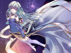  cc choker code_geass green_hair jpeg_artifacts long_hair meimi_k thighhighs yellow_eyes 