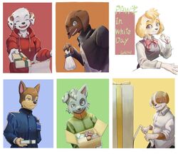  2022 anthro anthrofied bird_dog bulldog canid canine canis chase_(paw_patrol) clothed clothing cockapoo dalmatian domestic_dog english_bulldog female german_shepherd gift group herding_dog hi_res holidays hunting_dog igaragi labrador male mammal marshall_(paw_patrol) mastiff mixed_breed molosser open_mouth open_smile pastoral_dog paw_patrol retriever rocky_(paw_patrol) rubble_(paw_patrol) school_uniform skye_(paw_patrol) smile uniform valentine&#039;s_day white_day zuma_(paw_patrol) 