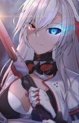  alpha_(punishing:_gray_raven) bad_id bad_pixiv_id black_bra blue_eyes bra breasts cesvelox closed_mouth eyewear_around_neck female flaming_eye hair_between_eyes heterochromia holding holding_sword holding_weapon jacket long_hair lucia:_crimson_weave_(punishing:_gray_raven) mechanical_hands multicolored_hair punishing:_gray_raven red_eyes red_hair small_breasts solo streaked_hair sword underwear weapon white_bra white_hair white_jacket 