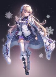  alchemy_stars alternate_costume andromeda_(constellation) annotation_request bethlehem_(alchemy_stars) big_dipper black_ribbon black_sweater blonde_hair blue_eyes blush boots brown_footwear cancer_(constellation) capricorn_(constellation) coat constellation constellation_print constellation_request corvus_(constellation) female floating_hair full_body fur-trimmed_coat fur_trim gemini_(constellation) gin_(gin937) hair_between_eyes hair_intakes hair_ribbon highres jacket knee_boots long_hair long_sleeves looking_at_viewer md5_mismatch miniskirt outline partially_annotated pegasus_(constellation) pisces_(constellation) plaid plaid_skirt purple_skirt resolution_mismatch ribbon scorpius_(constellation) skirt solo source_smaller standing sweater thighhighs turtleneck turtleneck_sweater very_long_hair virgo_(constellation) white_coat white_jacket white_thighhighs zettai_ryouiki 