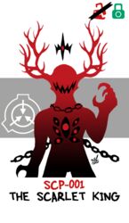  2021 2_horns 5_claws 5_fingers 7_eyes antlers biped black_chain black_crown black_mouth black_sclera black_text broken_lock_symbol chains character_name clawed_fingers claws colored crown dated deity demon demon_humanoid digital_drawing_(artwork) digital_media_(artwork) eldritch_abomination english_text eyeless fingers floating_crown front_view gradient_body green_lock_symbol grin headgear hi_res horn horned_humanoid humanoid jagged_mouth lock_symbol logo looking_at_viewer lovecraftian_(genre) male monster monstrous_humanoid multi_eye open_mouth portrait raised_arm red_body red_eyes red_horn red_lock_symbol red_text scp_foundation sharp_teeth signature silhouette simple_background smile solo standing teeth text the_scarlet_king_(scp) three-quarter_portrait white_background zal-cryptid 