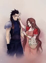  aerith_gainsborough couple final_fantasy final_fantasy_vii flower robasarel zack_fair 