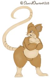  anthro brown_body brown_eyes crossed_arms daviddarient203 generation_1_pokemon hi_res long_tail looking_away male mammal multicolored_body murid murine nintendo pokemon pokemon_(species) rat raticate rodent solo tail tan_tail tan_whiskers teeth thick_thighs two_tone_body whiskers 