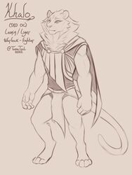  3:4 anthro bare_thighs big_hands biped bottomwear bulge cape catfolk clothing digital_drawing_(artwork) digital_media_(artwork) dungeons_and_dragons fantasy felid flowing_cape flowing_clothing flowing_mane fluffy hasbro hi_res hybrid leonin liger lion loincloth long_tail looking_away magic:_the_gathering magic_user male mammal model_sheet pantherine pretty_face pupils slit_pupils solo tail tazatail wizards_of_the_coast 