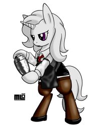  absurd_res clothing cocktail_dress equid equine exercise female footwear fur hasbro hi_res horn horse legwear mammal mi_lan my_little_pony mythological_creature mythological_equine mythology pony purple_eyes server socks unicorn white_body white_fur 