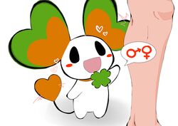  absurd_res aka_leopard black_eyes blush blush_stickers chibi clover_(plant) clover_leaf collar collar_only duo faceless_character faceless_human faceless_male female four_leaf_clover gender_symbol gender_symbol_penetration green_ears heart_ears heart_symbol heart_tail hi_res human lalapi larger_male leaf life_corp male mammal mouse murid murine nude on_model open_mouth open_smile orange_ears orange_tail plant rodent sexuality_symbol simple_background size_difference smaller_female smile solo_focus speech_bubble symbol tail tail_motion tailwag white_background white_body 