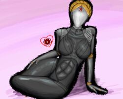  atomic_heart breasts female female_only heart pose right_(atomic_heart) robot robot_girl solo_focus the_twins_(atomic_heart) thick_thighs thighs 