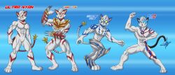  absurd_res alternate_form anthro domestic_cat felid feline felis flameyverdantfire hi_res male mammal muscular muscular_anthro muscular_male null_bulge solo ultra_nyan ultraman_(series) ultraman_blazar 