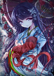  aged_down baby black_hair commentary_request daikazoku63 female hair_ornament japanese_clothes kimono lolicon long_hair monster_girl mother_and_child oil-paper_umbrella open_mouth original parted_lips photoshop_(medium) pregnant snow snowflake_hair_ornament toddler umbrella very_long_hair yuki_onna 